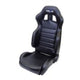 NRG Reclinable Sport Seats (Pair) PVC Leather w/NRG Logo - Black w/White Stitching - My Store