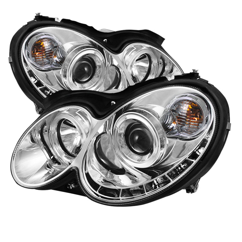 Spyder Mercedes Benz CLK 03-09 Projector Halogen Model- LED Halo DRL Chrm PRO-YD-MBCLK03-DRL-C - Mammoth Racing -