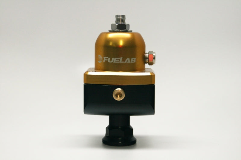 Fuelab 555 Carb Adjustable FPR Blocking 4-12 PSI (1) -8AN In (2) -8AN Out - Gold - Mammoth Racing -