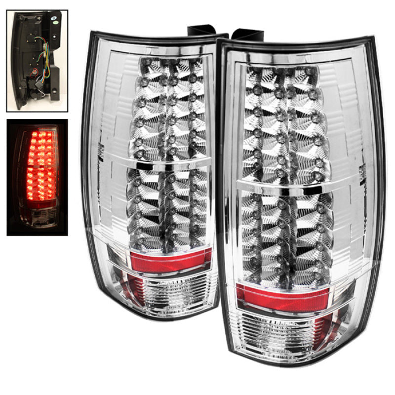 Spyder Chevy Suburban/GMC Yukon/Yukon Denali 07-14 LED Tail Lights Chrm ALT-YD-CSUB07-LED-C - Mammoth Racing -