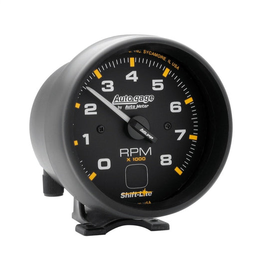 Autometer AutoGage 3-3/4in Pedestal Tachometer 0-8000 RPM Black/Black w/ Shift Light - My Store