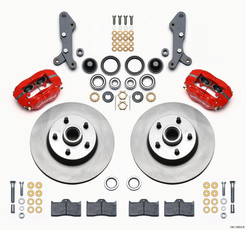 Wilwood Forged Dynalite-M Front Kit 11.30in 1 PC Rotor&Hub Red 60-68 Ford / Mercury Full Size - My Store