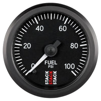 Autometer Stack 52mm 0-100 PSI 1/8in Nptf Male Pro Stepper Motor Fuel Pressure Gauge - Black - My Store