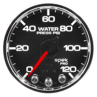 Autometer Spek-Pro Gauge Water Press 2 1/16in 120psi Stepper Motor W/Peak & Warn Blk/Chrm - My Store