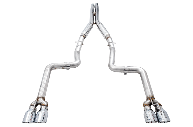 AWE Tuning 2017+ Dodge Challenger 5.7L Track Edition Exhaust - Chrome Silver Quad Tips - Mammoth Racing -