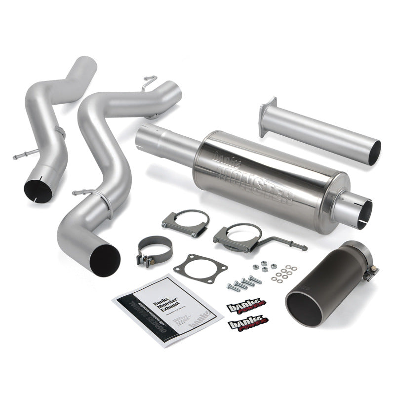 Banks Power 02-05 Chevy 6.6L SCLB Monster Exhaust System - SS Single Exhaust w/ Black Tip - Mammoth Racing -