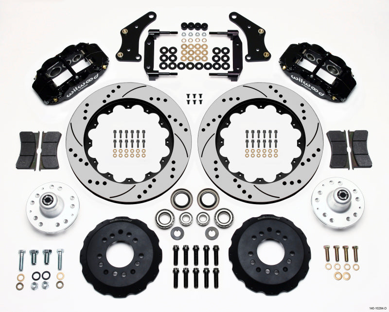 Wilwood Narrow Superlite 6R Front Hub Kit 14.00in Drilled Large GM 57-70 Drop Spindle - Mammoth Racing -