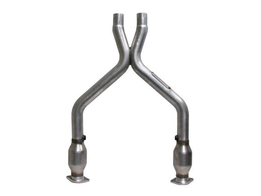 BBK 11-14 Mustang 3.7 V6 Short Mid X Pipe With Catalytic Converters 2-1/2 For BBK Long Tube Headers - Mammoth Racing -