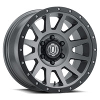 Icon Compression 18x9 5x5 -12mm Offset 4.5in BS Titanium Wheel - Mammoth Racing -