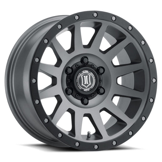 Icon Compression 18x9 6x5.5 0mm Offset 5in BS Titanium Wheel - Mammoth Racing -