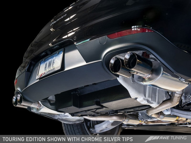 AWE Tuning Panamera 2/4 Touring Edition Exhaust (2014+) - w/Chrome Silver Tips - Mammoth Racing -