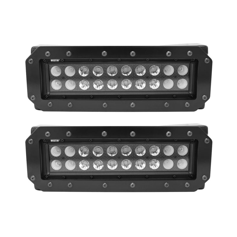 Westin HDX Flush Mount B-FORCE LED Light Kit (Set of 2) w/wiring harness - Black - Mammoth Racing -