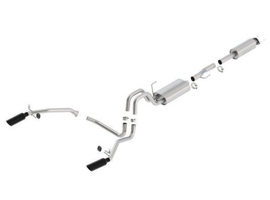 Borla 11-14 Ford F-150 5.0L Stainless Steel S-Type Catback Exhaust - 4in Tips Single Split Rear Exit - My Store