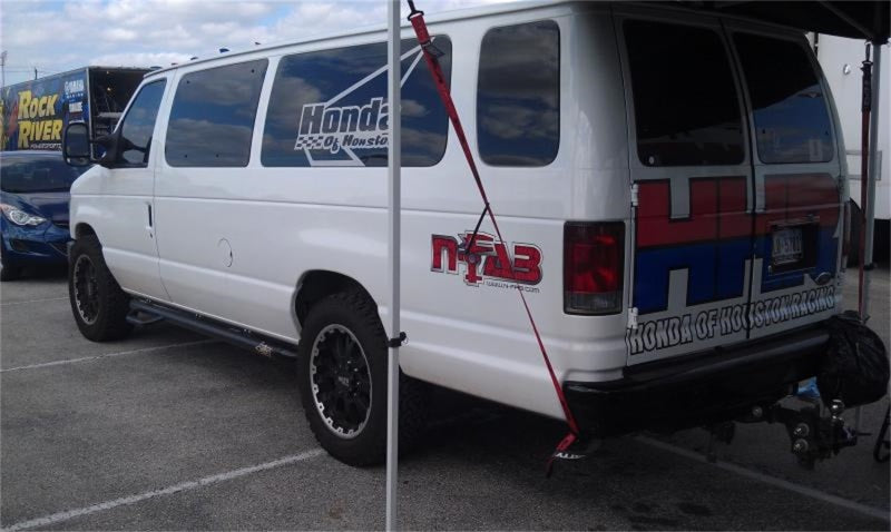 N-Fab Nerf Step 95-14 Ford E-350 Van 3-Step Van 3 Door - Tex. Black - W2W - 3in - Mammoth Racing -