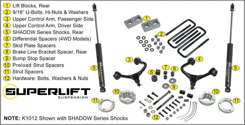 Superlift 05-20 Toyota Tacoma 4WD (Excl TRD Pro Models) - 3in Lift Kit w/ Superlift Shocks - Mammoth Racing -