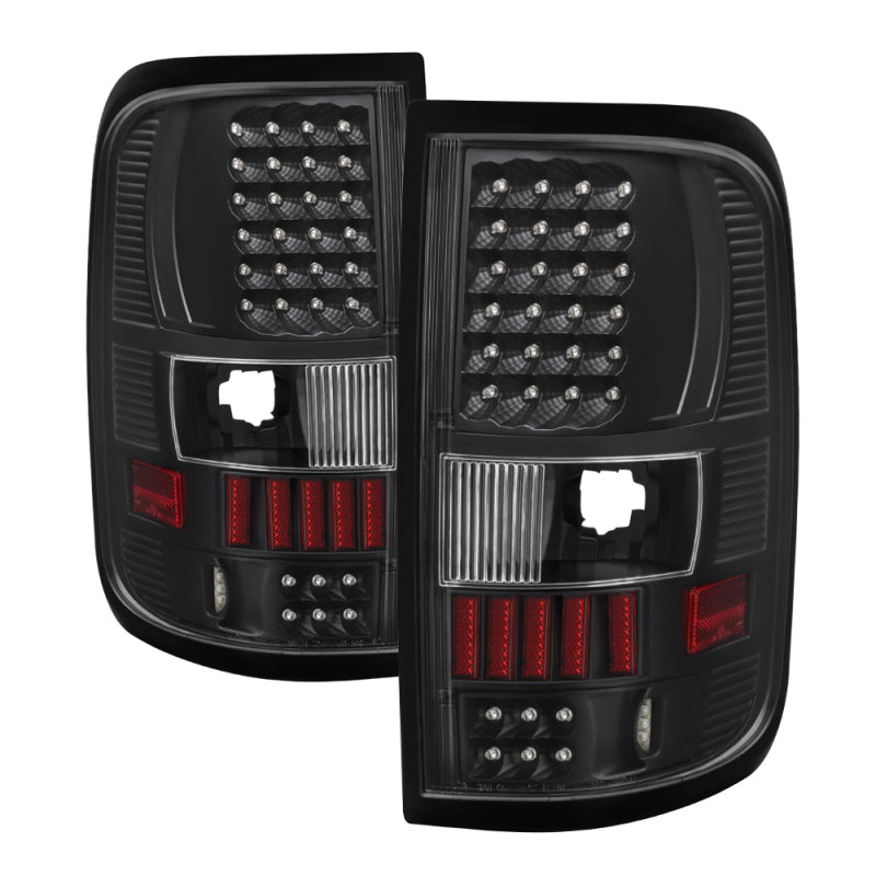 Xtune Ford F150 Styleside 04-08 (Not Fit Heritage & SVT) LED Tail Lights Black ALT-ON-FF15004-LED-BK - Mammoth Racing -
