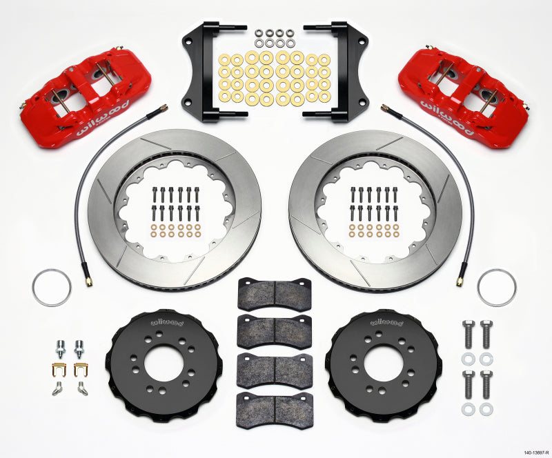 Wilwood Aero6 Front Hat Kit 14.25 Red 2014-Up Corvette C7 w/Lines - My Store