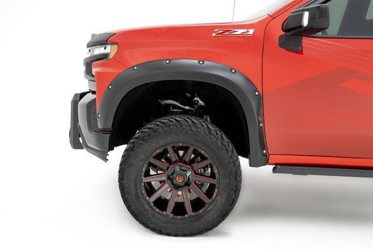 Bushwacker 19-21 Chevrolet Silverado 1500 Pocket Style Flares Font 2pc - Black - Mammoth Racing -