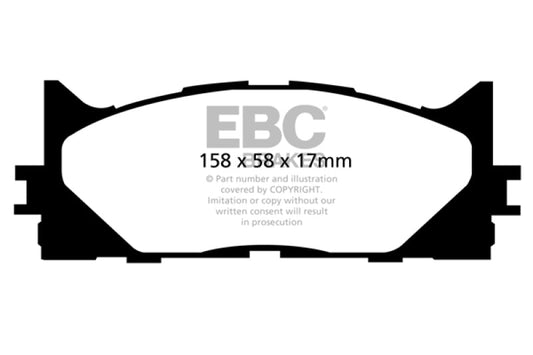 EBC 13+ Lexus ES300h 2.5 Hybrid Redstuff Front Brake Pads - My Store