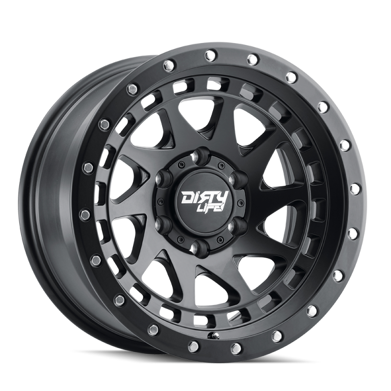 Dirty Life 9311 Enigma Pro 17x9/5x127 BP/-38mm Offset/71.5mm Hub Matte Black Wheel - Beadlock - Mammoth Racing -