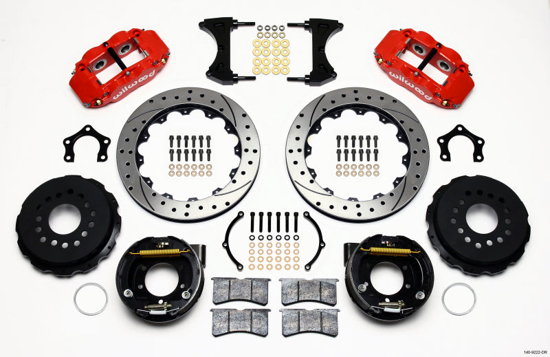 Wilwood Narrow Superlite 4R Rear P-Brk Kit 12.88in Drilled Red Mopar/Dana 2.36in Off w/Snap Ring - My Store