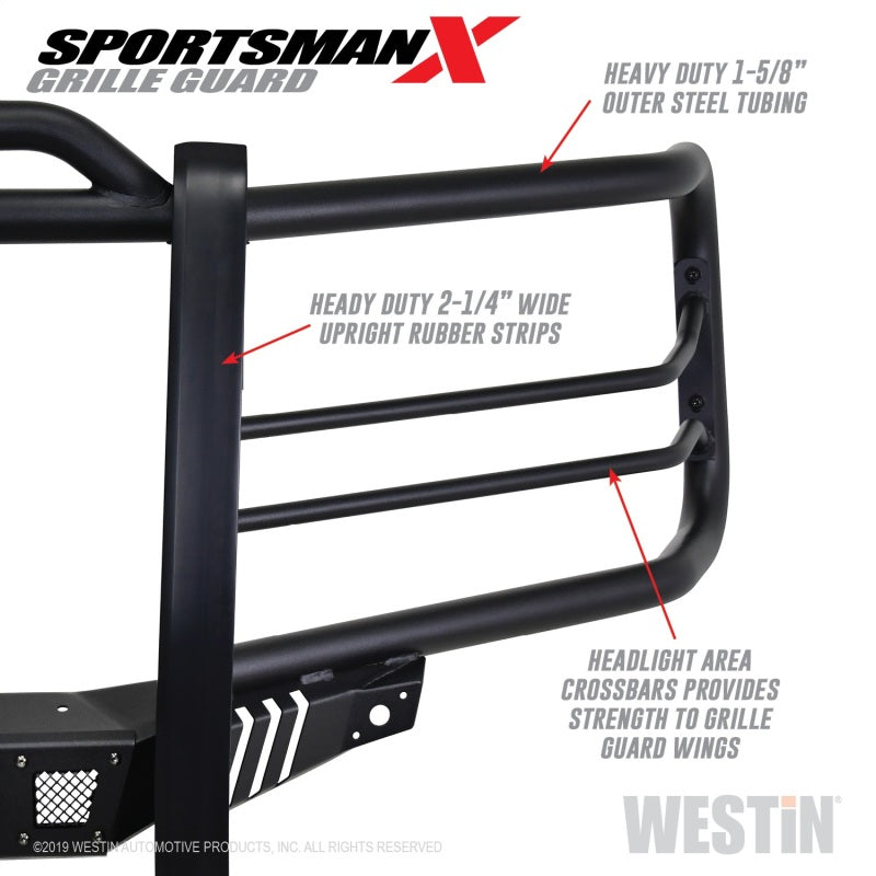 Westin 16-18 Chevy Silverado 1500 Sportsman X Grille Guard - Textured Black - Mammoth Racing -