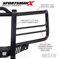 Westin 16-18 Chevy Silverado 1500 Sportsman X Grille Guard - Textured Black - Mammoth Racing -