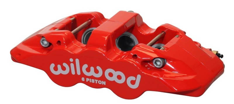Wilwood Caliper-Aero6-R/H - Red 1.62/1.12/1.12in Pistons 1.25in Disc - Mammoth Racing -
