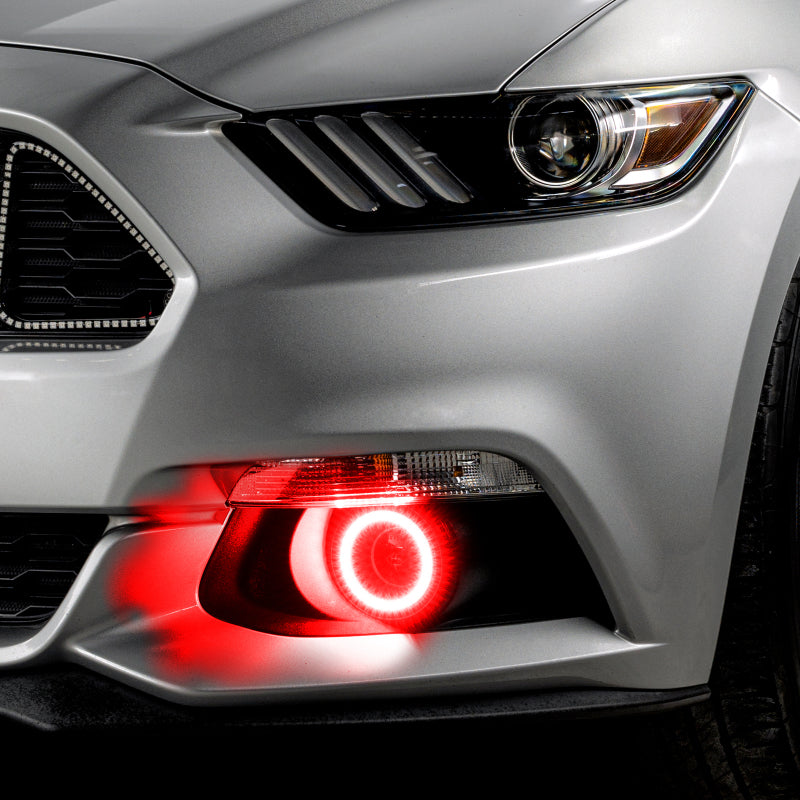 Oracle 15-17 Ford Mustang Dynamic RGB+A Projector Surface Mount Fog Light Halo Kit - ColorSHIFT - Mammoth Racing -
