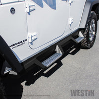Westin 07-18 Jeep Wrangler JKU 4dr. HDX Stainless Drop Nerf Step Bars - Tex. Blk - Mammoth Racing -