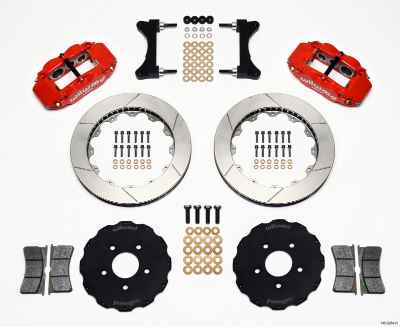 Wilwood Narrow Superlite 6R Front Hat Kit 13.06in Red Mitsubishi EVO Viii - My Store