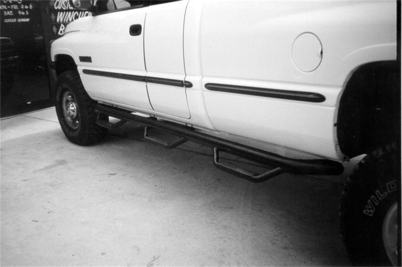 N-Fab Nerf Step 97-01 Dodge Ram 1500/2500/3500 Quad Cab 8ft Bed - Gloss Black - Bed Access - 3in - Mammoth Racing -