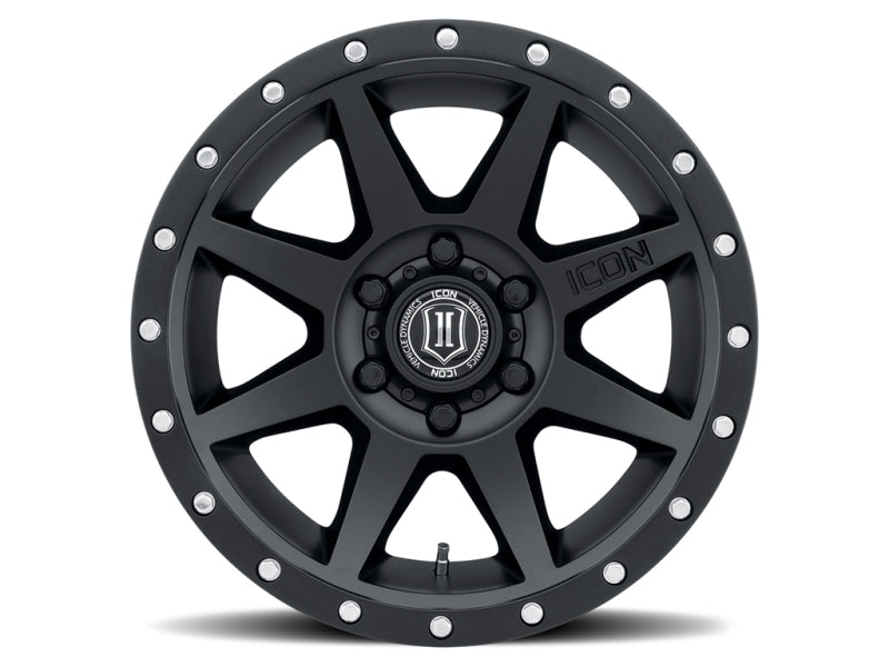 Icon Rebound 17x8.5 6x5.5 25mm Offset 5.75in BS 95.1mm Bore Satin Black Wheel - Mammoth Racing -