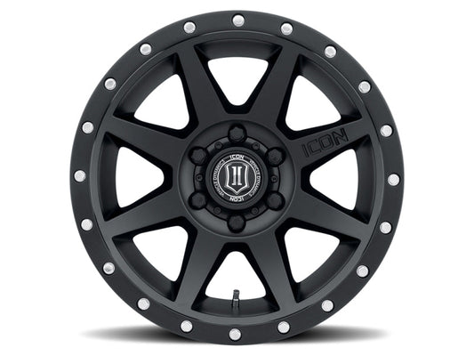 Icon Rebound 17x8.5 6x5.5 25mm Offset 5.75in BS 95.1mm Bore Satin Black Wheel