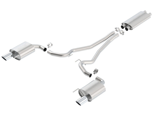 Borla 15-16 Ford Mustang EcoBoost 2.3L AT/MT EC-Type Cat Back SS Single Round Rolled Tips Exhaust - Mammoth Racing -
