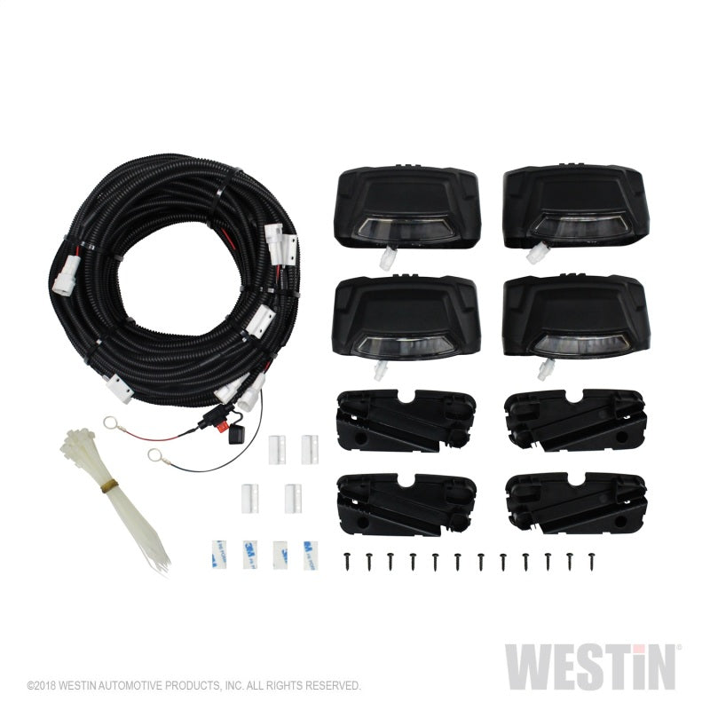 Westin R5 LED Light Kit - 4 End Caps Integrated LED Lights w/ Wiring Harness - Black - Mammoth Racing -