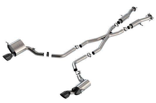 Borla 15-21 Jeep Grand Cherokee SRT 6.4L V8 AWD ATAK Cat-Back Exhaust System - Black Tips T-304SS - My Store
