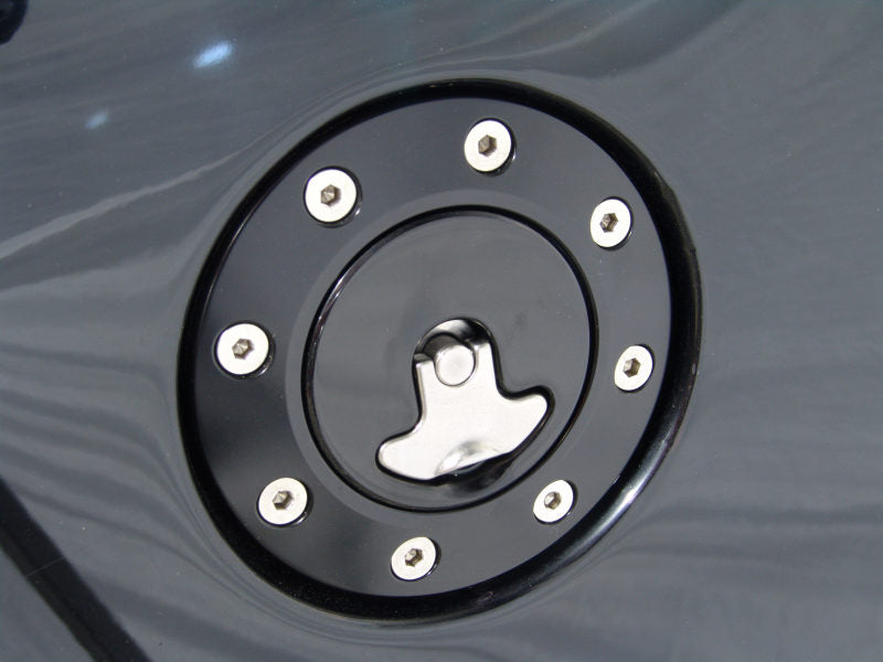 Ridetech 66-67 Chevy Nova Locking Gas Cap (Black Anodized) - Mammoth Racing -
