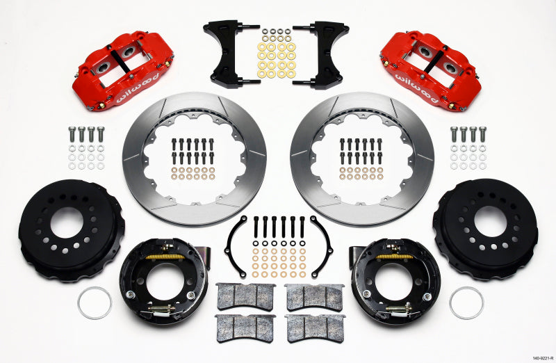 Wilwood Narrow Superlite 4R Rear P-Brk Kit 12.88in Red 2005-2014 Mustang - My Store