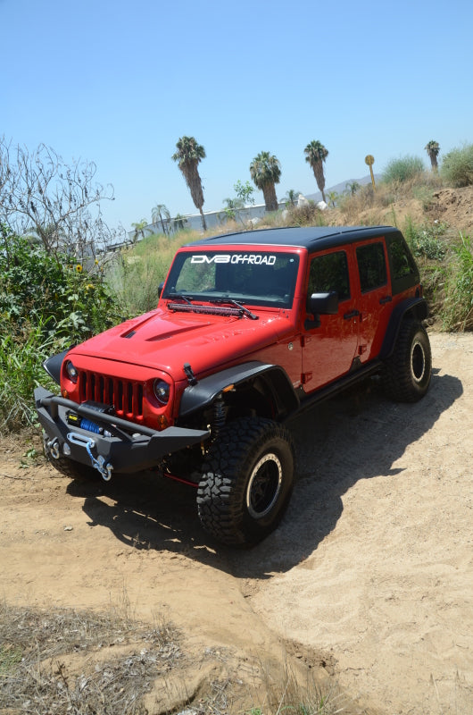 DV8 Offroad 07-18 Jeep Wrangler JK 2 Piece Fast Back Hard Top 4 Door - Black (DS Only) - Mammoth Racing -