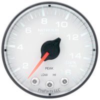 Autometer Spek-Pro 2 1/16in 1600psi Stepper Motor w/ Peak & Warn White/Black Nitrous Pressure Gauge - My Store