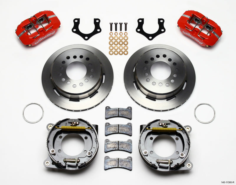 Wilwood Dynapro Low-Profile 11.00in P-Brake Kit - Red Mopar/Dana 2.36in Off w/Snap Ring Brng - Mammoth Racing -