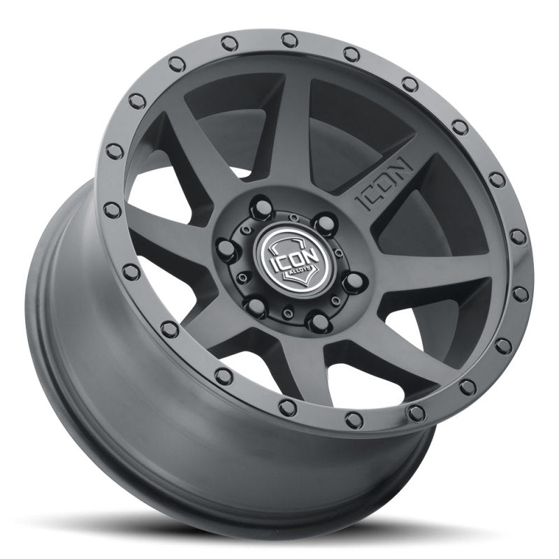 Icon Rebound 18x9 6x5.5 0mm Offset 5in BS 106.1mm Bore Double Black Wheel - Mammoth Racing -