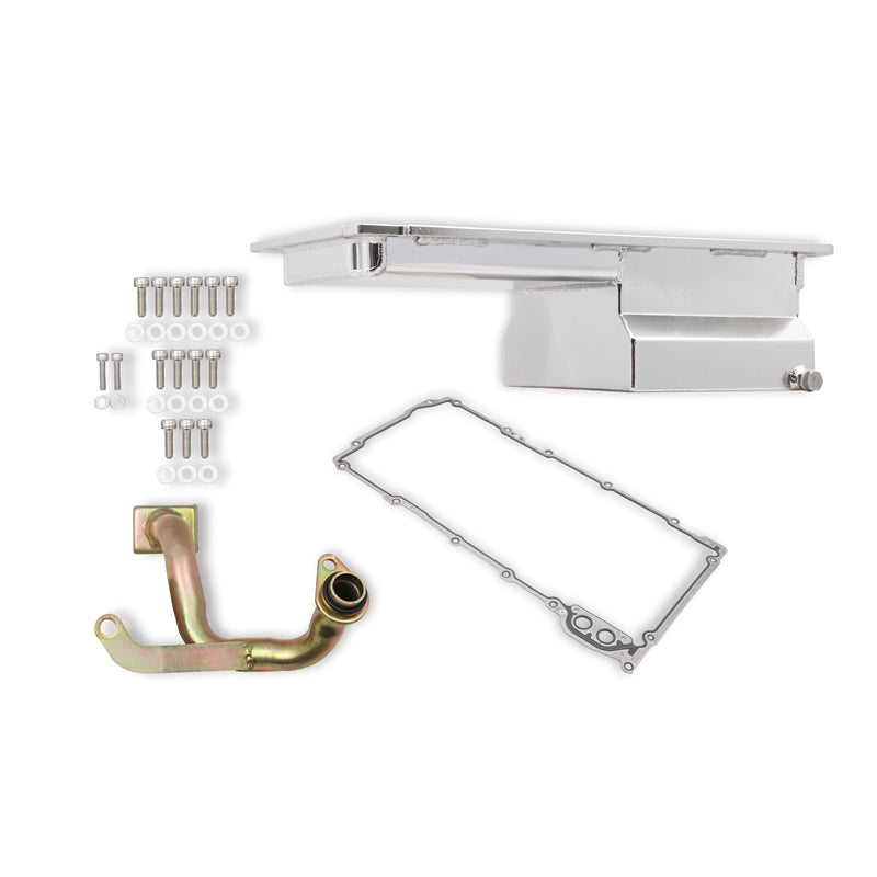 Weiand 5044wnd Silver Front Sump Oil Pan Kit for GM LS Engines - My Store
