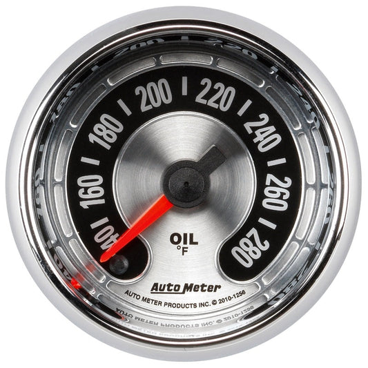 Autometer American Muscle 2-1/16in Full Sweep Electric Digital Stepper 140-280 Deg F Oil Temp Gauge - My Store