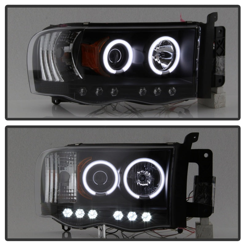 Spyder Dodge Ram 1500 02-05 03-05 Projector Headlights CCFL Halo LED Blk PRO-YD-DR02-CCFL-BK - Mammoth Racing -