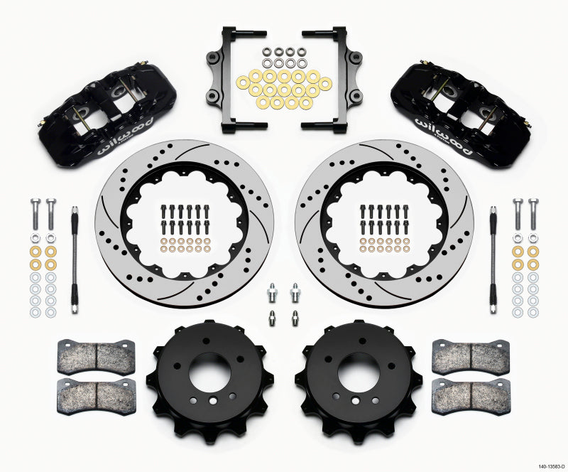 Wilwood Aero4 Rear Kit 14.00 Drilled 2007-2011 BMW E90 Series w/Lines - My Store