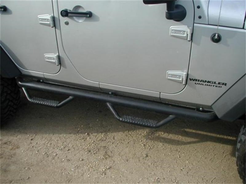 N-Fab Nerf Step 07-17 Jeep Wrangler JK 4 Door All - Tex. Black - W2W - 3in - Mammoth Racing -