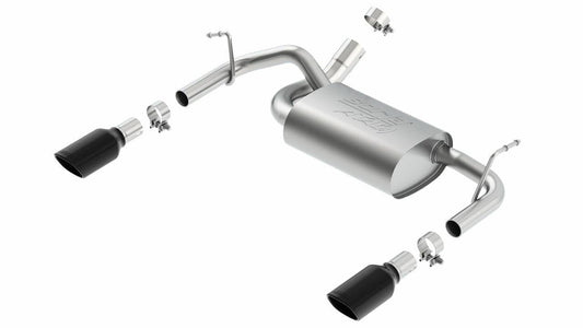 Borla 12-14 Jeep Wrangler JK 2/4Dr Rr Section ATAK Single Square Rlld Angle-Cut Black Chrome Exhaust