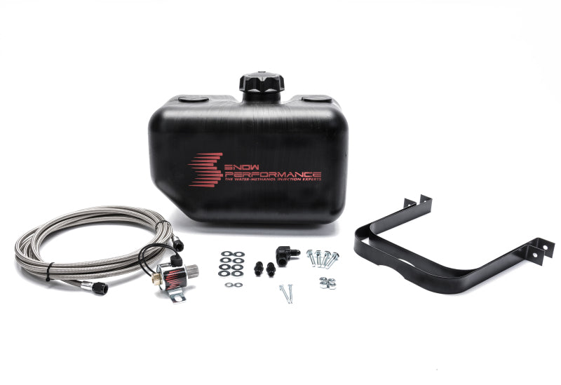 Snow Performance Water Tank Upgrade 2.5gal Braided SS Line w/Bracket/Solenoid/Hose/Fittings - My Store